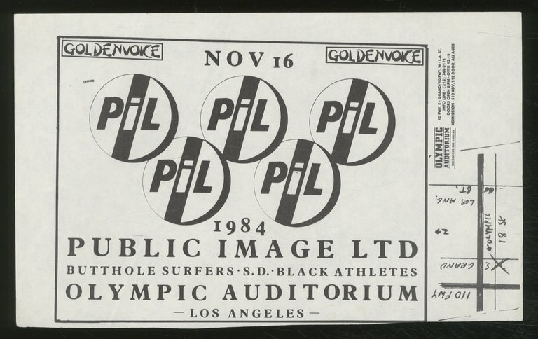 Item #367123 [Punk Flyer]: GoldenVoice: Olympic Auditorium. Butthole Surfers Public Image LTD, S. D., Black Athletes.
