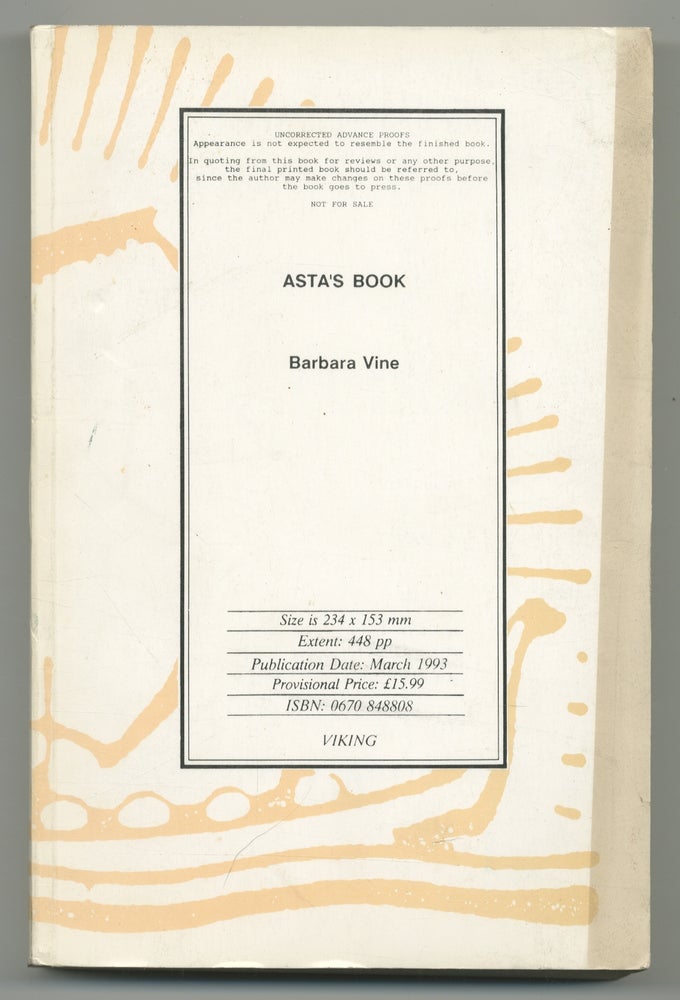 Asta's Book. Barbara VINE.