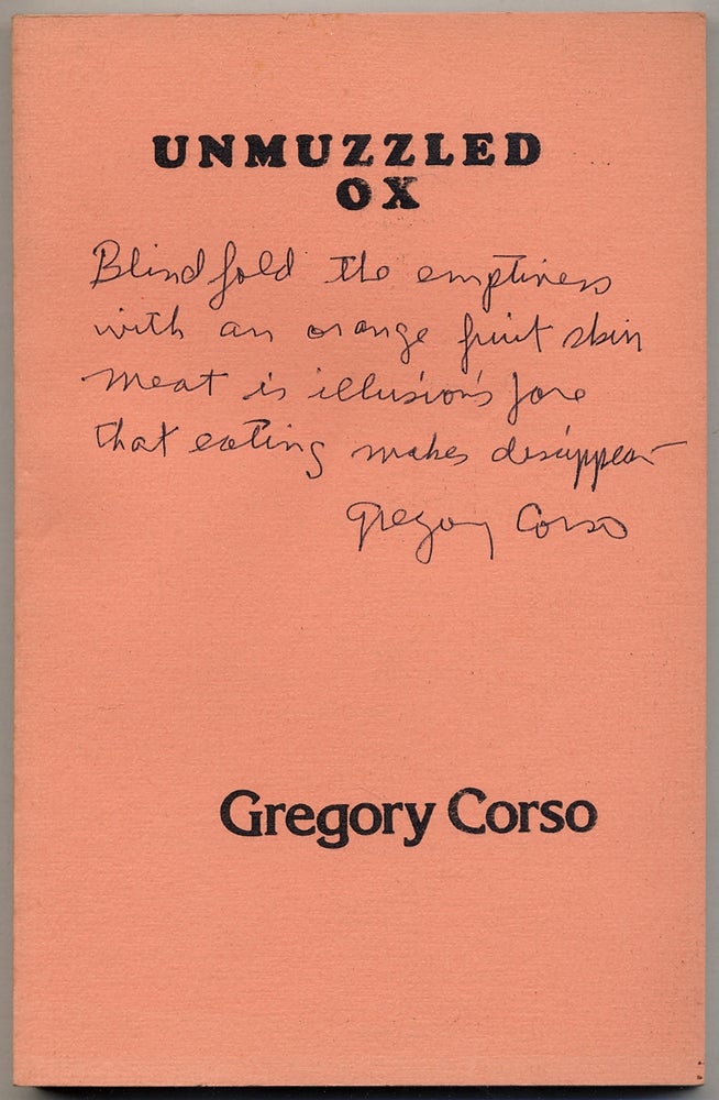 Item #367601 Unmuzzled Ox: Volume Two, Numbers One and Two. Gregory CORSO.