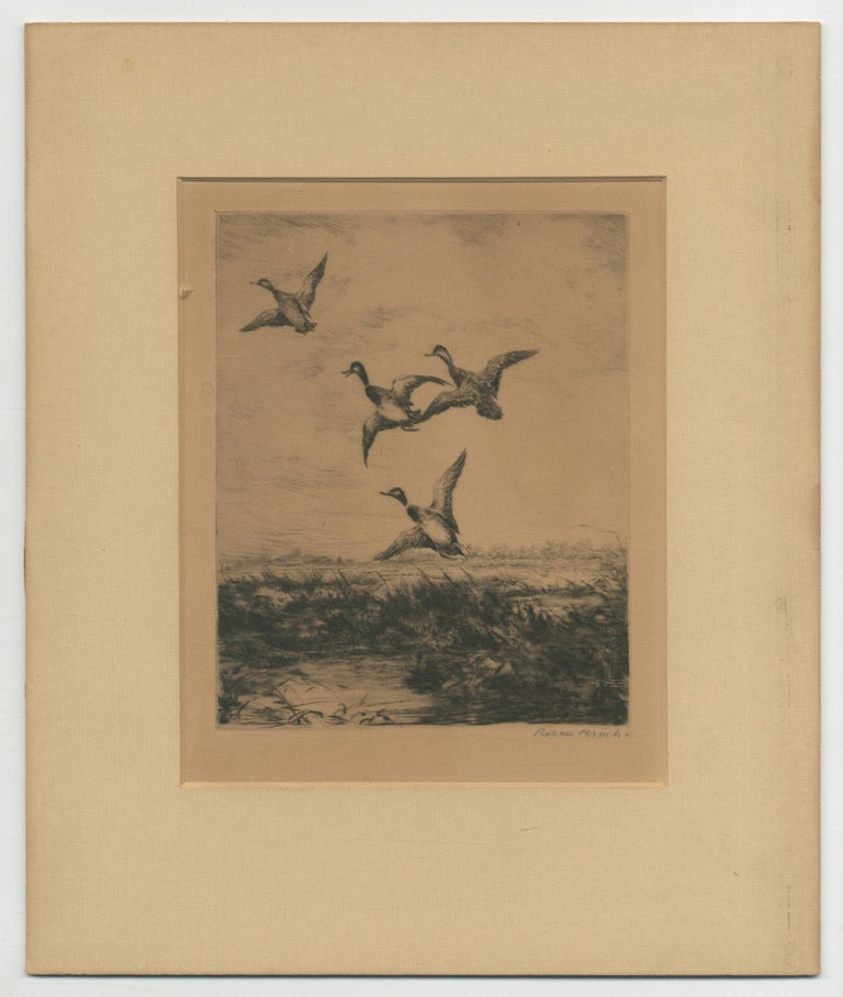 Item #367855 [Drypoint]: Suspicion (Four Ducks Taking Flight). Roland CLARK.