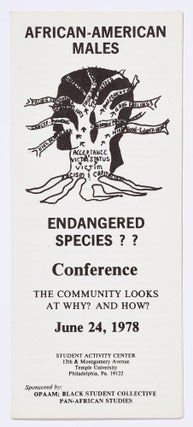 "African-American Males: Endangered Species??" Conference Programs and Broadside