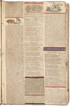 [Scrapbook]: A Collection of Newspaper Clippings & Hand-Colored Wood and Steel engravings (circa 1822-1830)