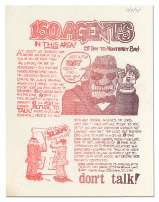 Item #370566 [Broadside]: 150 Agents in this Area (SF Bay to Monterey Bay). At least 150 Treasury...