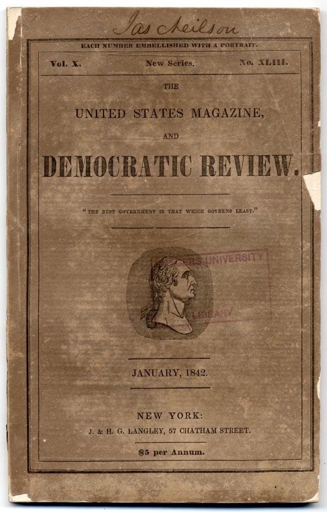 Item #370699 "The Tomb Blossoms" [story in] The United States Magazine and Democratic Review (January, 1842). Walt WHITMAN.