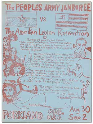 Item #370811 [Broadsheet]: The Peoples [sic] Army Jamboree vs The Amerikan Legion Konvention. Porkland Ore. USA Aug 30–Sep 2. Richard NIXON.