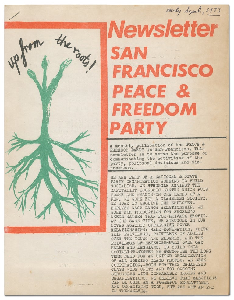Item #370863 Newsletter San Francisco Peace and Freedom Party