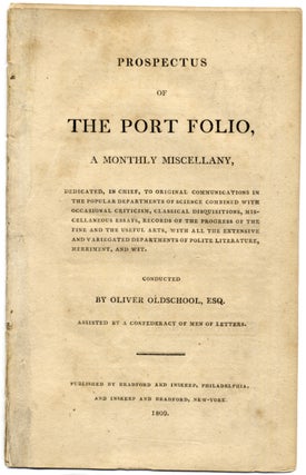 Prospectus of The Port Folio, A Monthly Miscellany