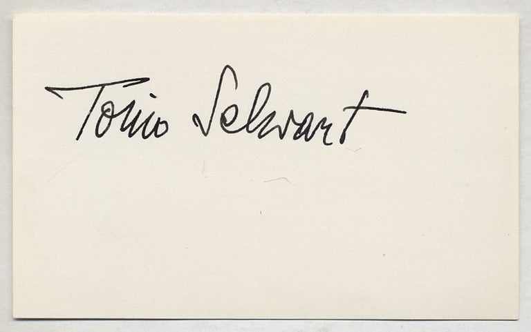 Item #371344 Signature of Tonio Selwart. Tonio SELWART.
