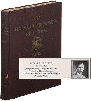 Item #372407 The Harvard Freshman Red Book 1932. James AGEE.