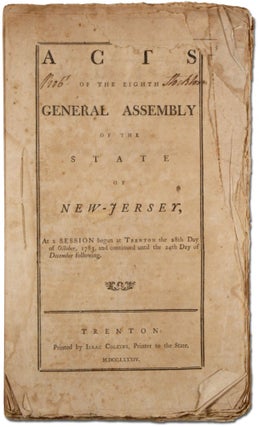 Item #372418 Acts of the Eighth General Assembly of the State of New Jersey, 1783-1784