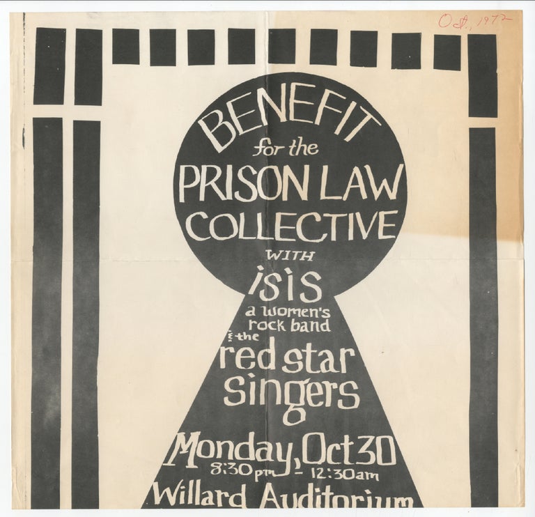 Item #372701 [Broadside]: Benefit for the Prison Law Collective with Isis: A Women's Rock Band & the Red Star Singers... Willard Auditorium
