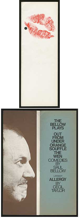 Item #373064 [Program]: The Bellow Plays. Out from Under, Orange Souffle, The Wen. Saul BELLOW.