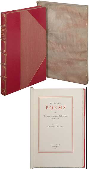 Item #373425 Selected Poems. Walter Stratton WHEELER.