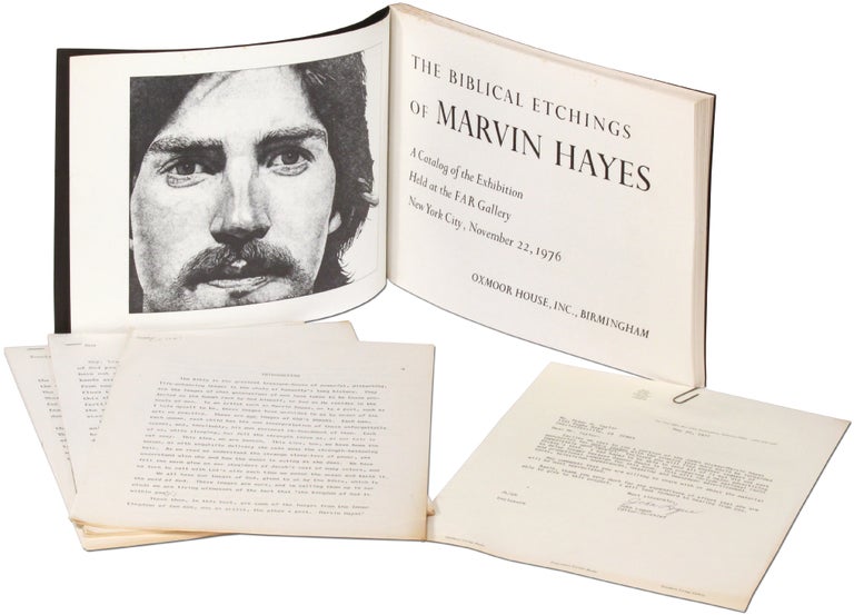 Item #374483 The Biblical Etchings of Marvin Hayes: A Catalog to the Exhibition Held at FAR Gallery, November 22, 1976 [With] Early Draft of the Dickey Introduction. James DICKEY, Peter Taylor.
