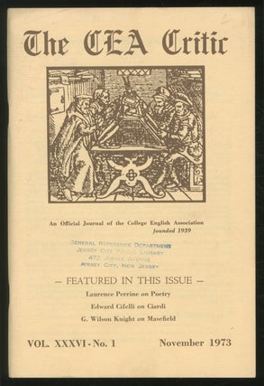 Item #375373 The CEA Critic: An Official Journal of The College English Association: November...