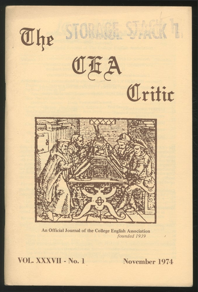 Item #375377 The CEA Critic: An Official Journal of The College English Association: November 1974, Volume 37, Number 1