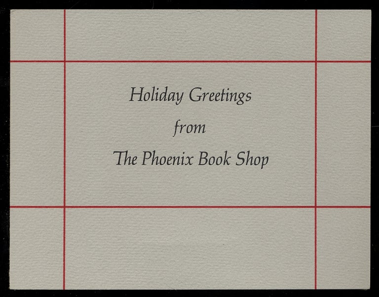 Item #376500 Holiday Greetings from The Phoenix Book Shop / [caption title]: The night last night was at its nightest. Gregory CORSO.