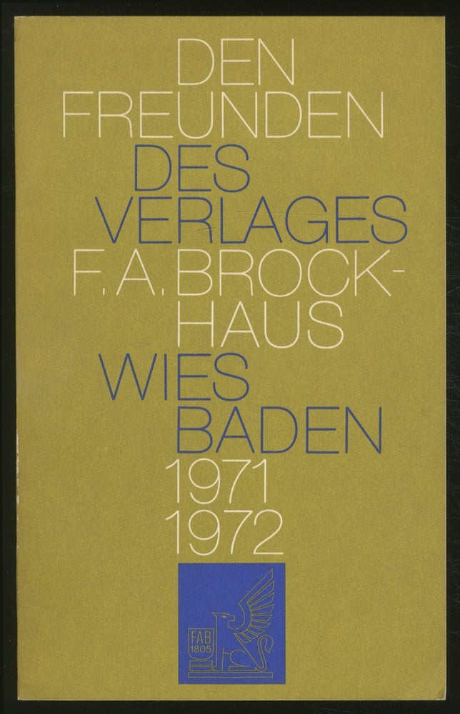 Item #376533 Den Freunden des Verlages, F.A. Brockhaus, Wiesbaden, 1971-1972
