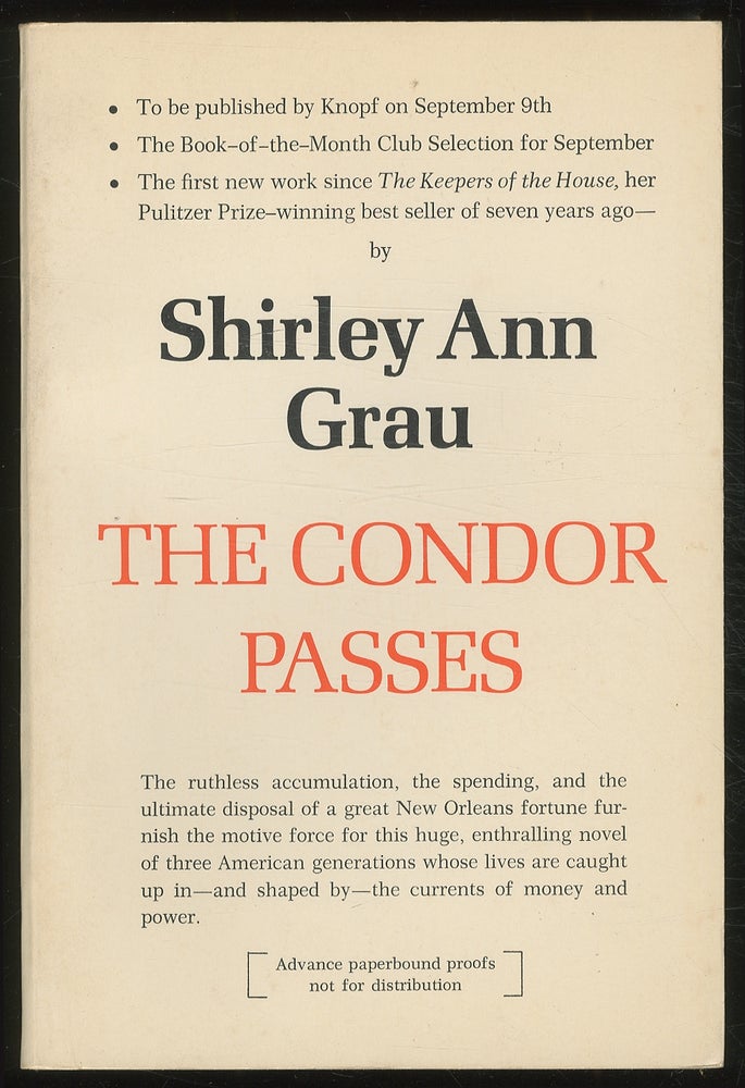 Item #378447 The Condor Passes. Shirley Ann GRAU.