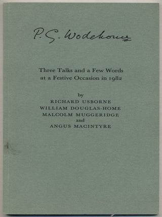 Item #379696 Three Talks and a Few Words at a Festive Occasion. Richard OSBORNE, Malcolm...