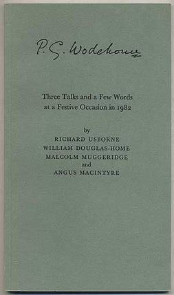Item #379698 Three Talks and a Few Words at a Festive Occasion. Richard OSBORNE, Malcolm...