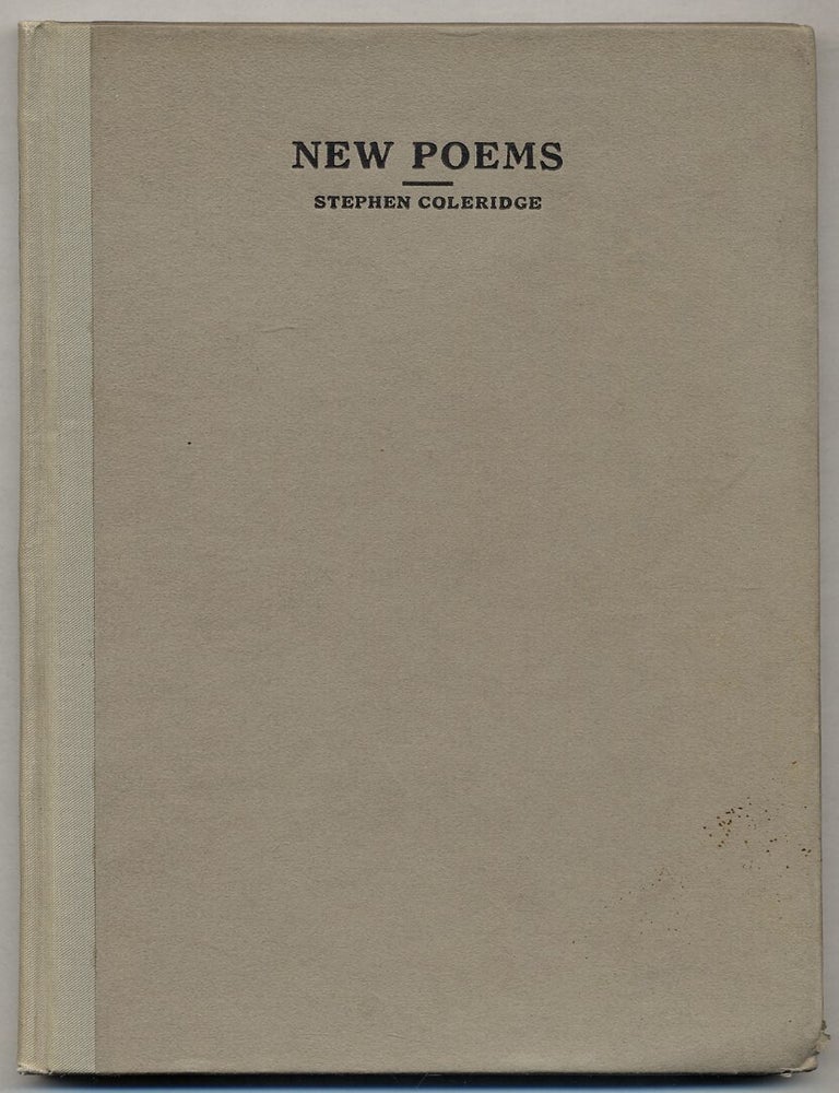 Item #380112 New Poems. Stephen COLERIDGE.