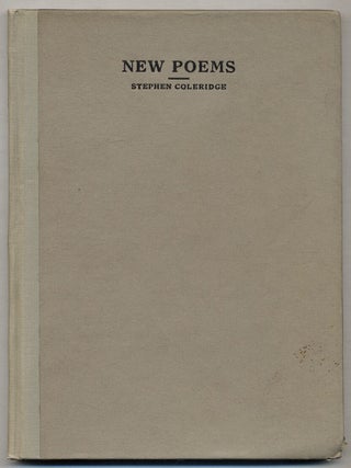 New Poems. Stephen COLERIDGE.