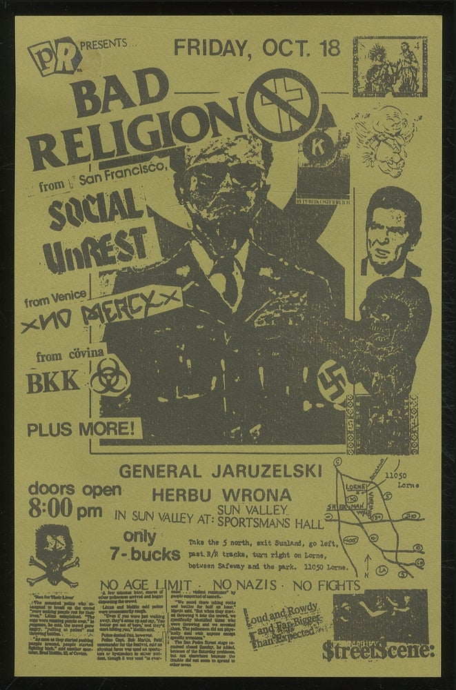 Item #380756 [Punk Flyer]: PR Presents Bad Religion. Social Unrest Bad Religion, BKK, No Mercy.