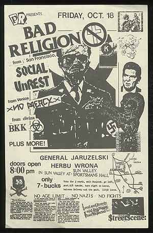 Item #380764 [Punk Flyer]: PR Presents Bad Religion. Social Unrest Bad Religion, BKK, No Mercy.