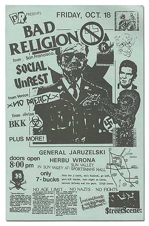 Item #380765 [Punk Flyer]: PR Presents Bad Religion. Social Unrest Bad Religion, BKK, No Mercy.