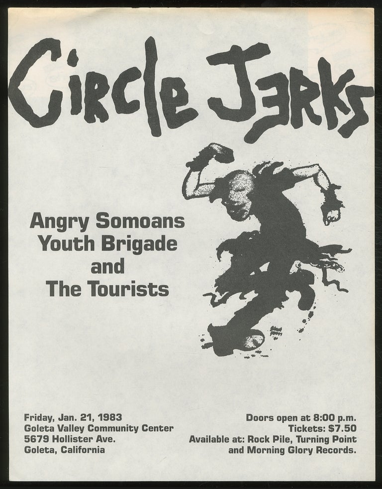 Item #380831 [Punk Flyer]: Circle Jerks, Angry Somoans, Youth Brigade, and The Tourists. Angry Somoans Circle Jerks, Youth Brigade, The Tourists.