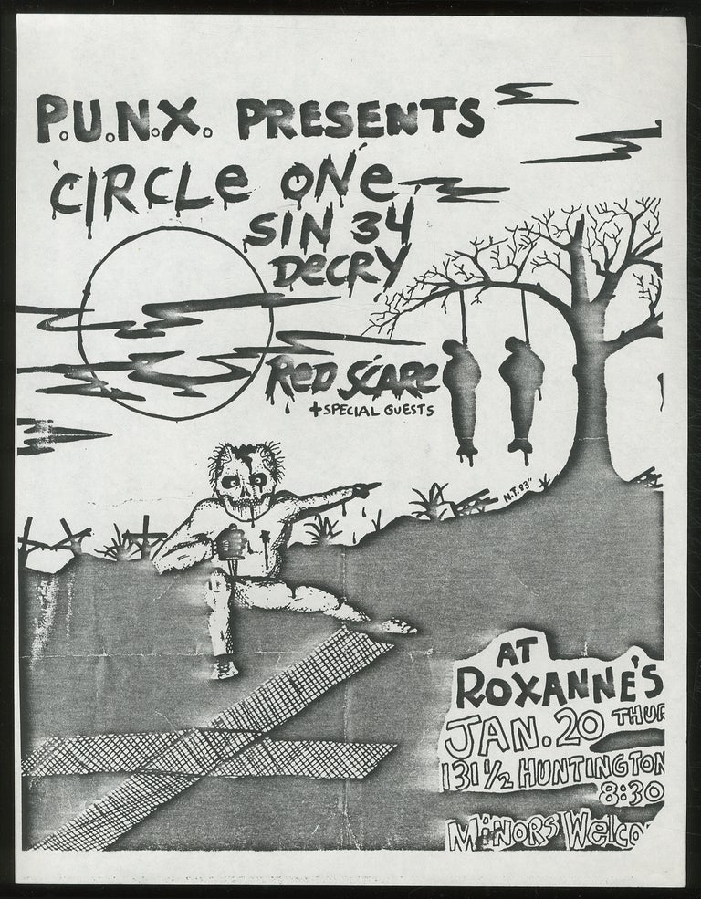 Item #380833 [Punk Flyer]: P.U.N.X. Presents Circle One, Sin 34, Decry, Red Scare, and Special Guests. Sin 34 Circle One, Red Scare, Decry.
