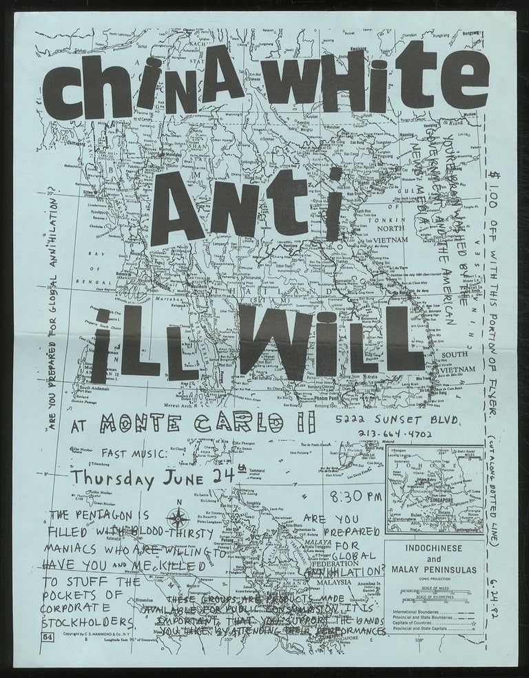 Item #380841 [Punk Flyer]: China White, Anti, Ill Will at Monte Carlo II. Anti China White, Ill Will.