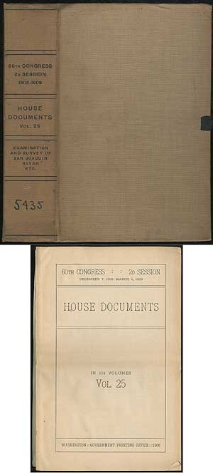 Item #380909 Reports of Examination and Survey of the San Joaquin River, Stockton Channel, etc., from San Francisco Bay to Stockton, Cal. John BIDDLE, War Department.
