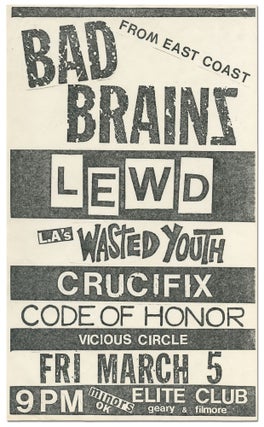 Item #381038 [Punk Flyer]: Bad Brains at The Elite Club