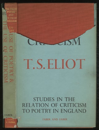 Item #382554 The Use of Poetry and The Use of Criticism: Studies In The Relation of Criticism to...