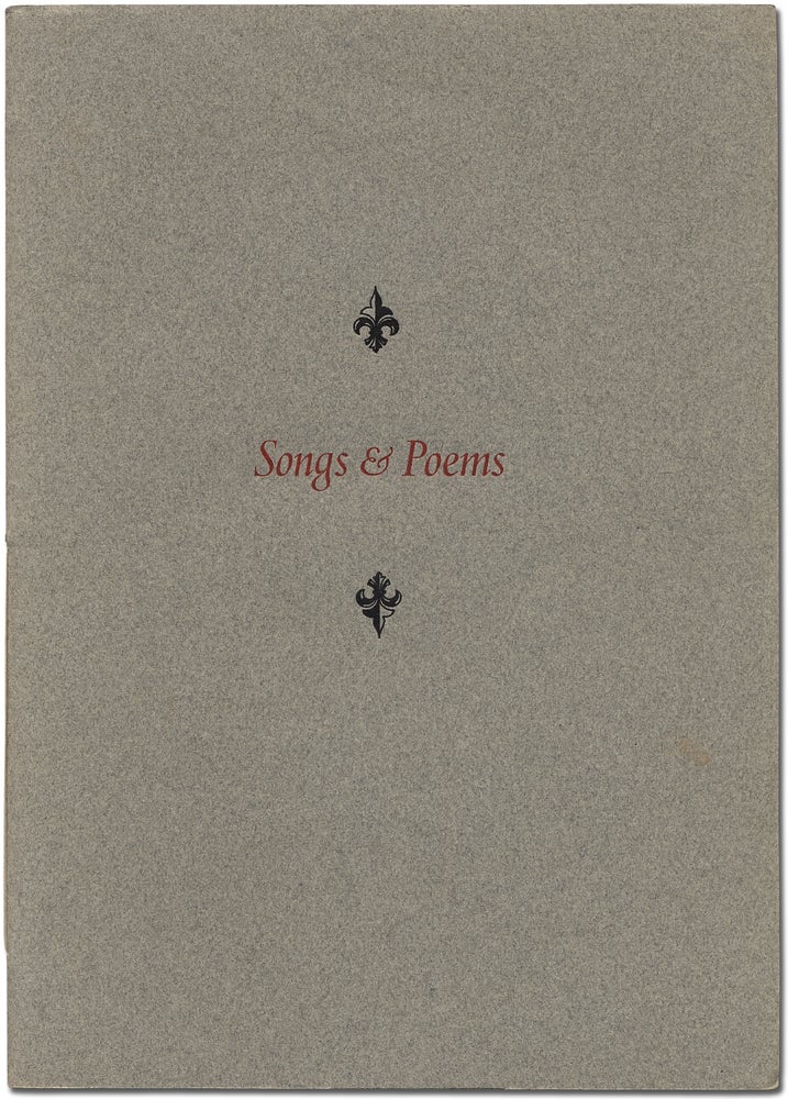 Item #382640 Songs & Poems. John RAINEY.