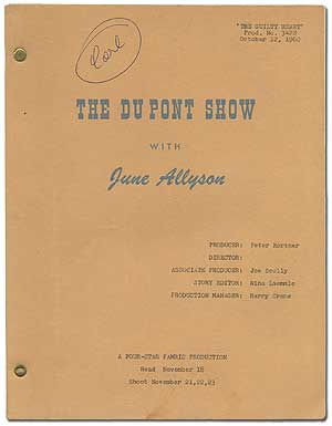 Item #382852 [Television Script]: "The Guilty Heart" [for] The Du Pont Show with June Allyson. A. J. CAROTHERS.