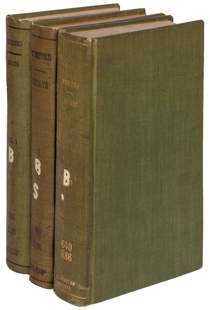 Item #383364 Essays, Political, Economical, and Philosophical, Volumes 1-3. Benjamin RUMFORD.