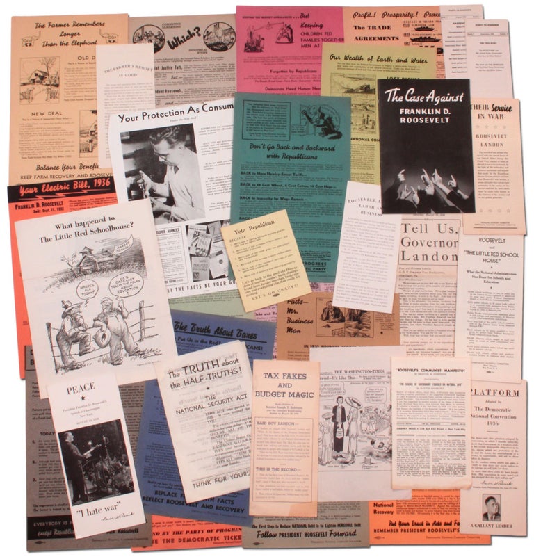 Item #383574 Archive of 33 Broadsides and Pamphlets Related to the 1936 Re-election of Franklin D. Roosevelt. Franklin D. ROOSEVELT.