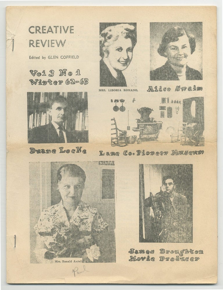 The Creative Review &ndash; Vol. 3, No. 1, Winter 1962-63. Glen COFFIELD, ABBOTT.