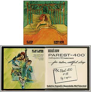 Item #384120 [Promotional Vinyl Record]: Sleep Rest Now. Play Later. Here's How: Parest-400 (methaqualone HCI)