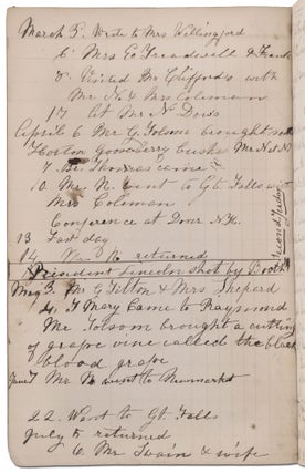 Manuscript notebook with daily entries 1863-1873