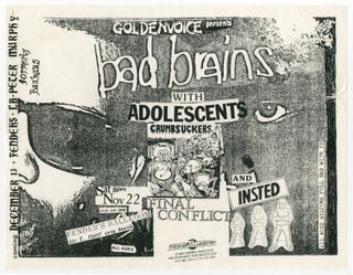 Item #384852 [Punk Flyer]: Goldenvoice Presents Bad Brains. The Adolescents Bad Brains, Final...