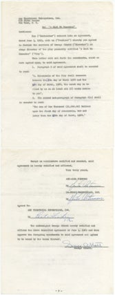 Item #385438 Partially Printed Contract Signed ("George Abbott"). George ABBOTT