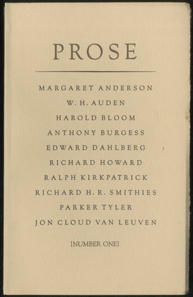 Item #385525 Prose - One [1]. W. H. Auden AUDEN, Parker Tyler, Richard H. R. Smithies, Ralph...