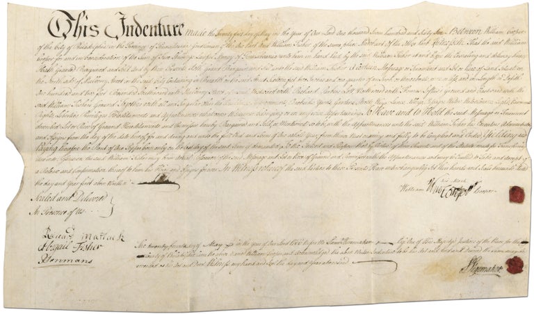 Item #385758 [Manuscript Deed]: Made between William Copper [of Philadelphia] and William Fisher, 21 May 1766. William COOPER, Samuel Shoemaker.