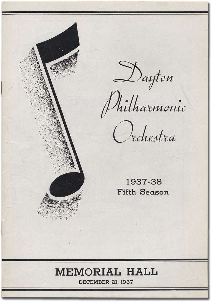 Item #386012 [Program]: Dayton Philharmonic Orchestra 1937-38 Fifth Season [with Broadsheet]: S. Hurok Presents the Sensation of the Century Marian Anderson: American Negro Contralto. Marian ANDERSEN.