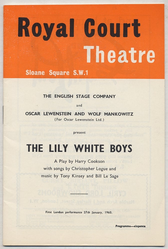 Item #386027 [Program]: The Lily White Boys. Harry COOKSON, Christopher Logue.