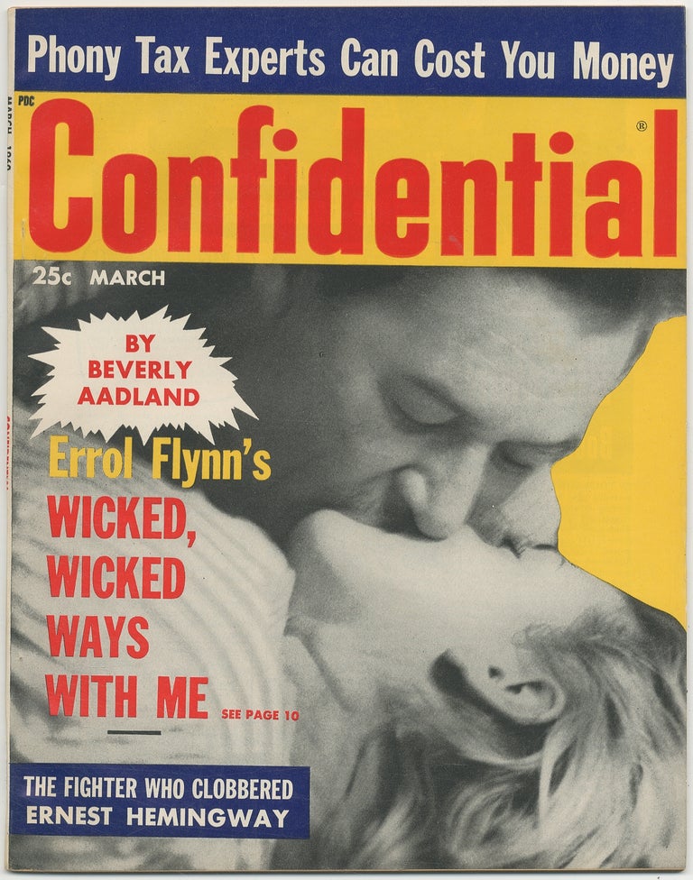 Item #386098 Confidential. March 1960. Ernest HEMINGWAY, Errol Flynn.